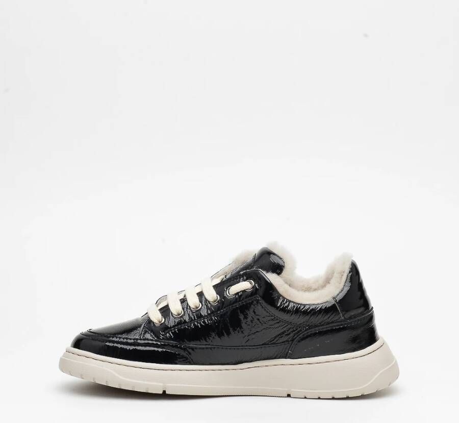 Candice Cooper Zwarte lak sneakers Black Dames