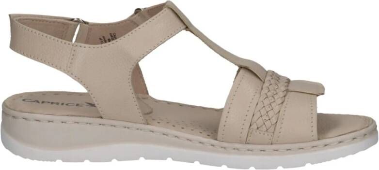 Caprice Beige Casual Open Flat Sandals Beige Dames