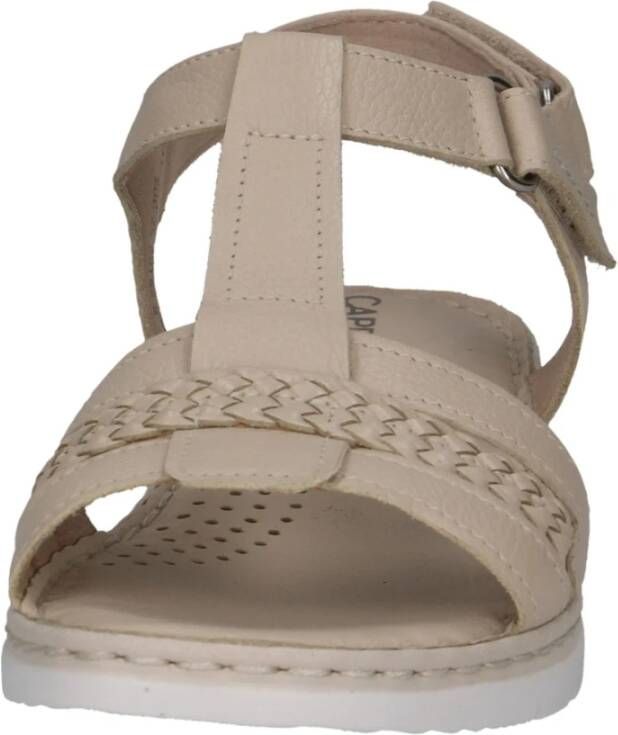 Caprice Beige Casual Open Flat Sandals Beige Dames