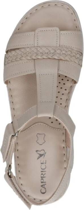 Caprice Beige Casual Open Flat Sandals Beige Dames