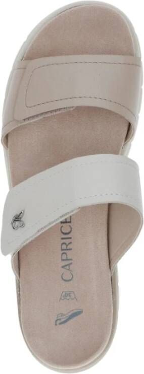 Caprice Beige Casual Open Platte Sandalen Beige Dames