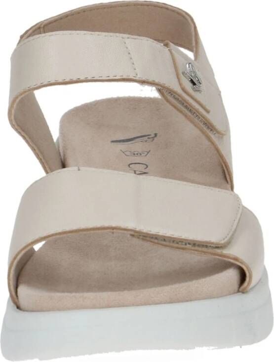 Caprice Beige Casual Open Platte Sandalen Beige Dames