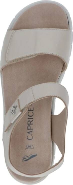 Caprice Beige Casual Open Platte Sandalen Beige Dames