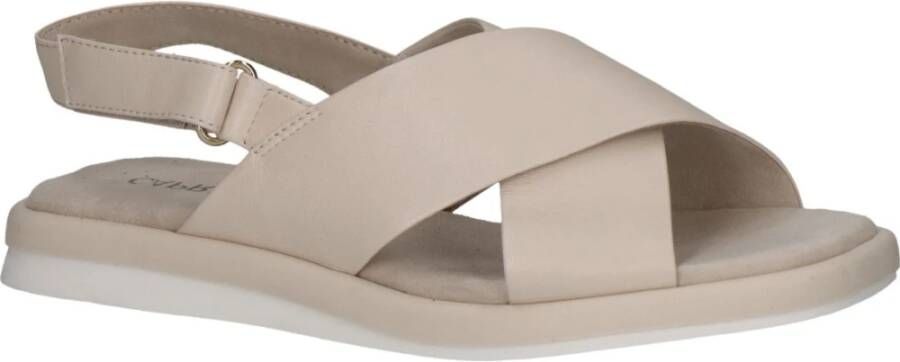 Caprice Beige Casual Open Platte Sandalen Beige Dames