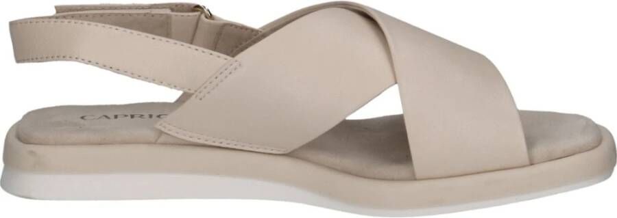 Caprice Beige Casual Open Platte Sandalen Beige Dames