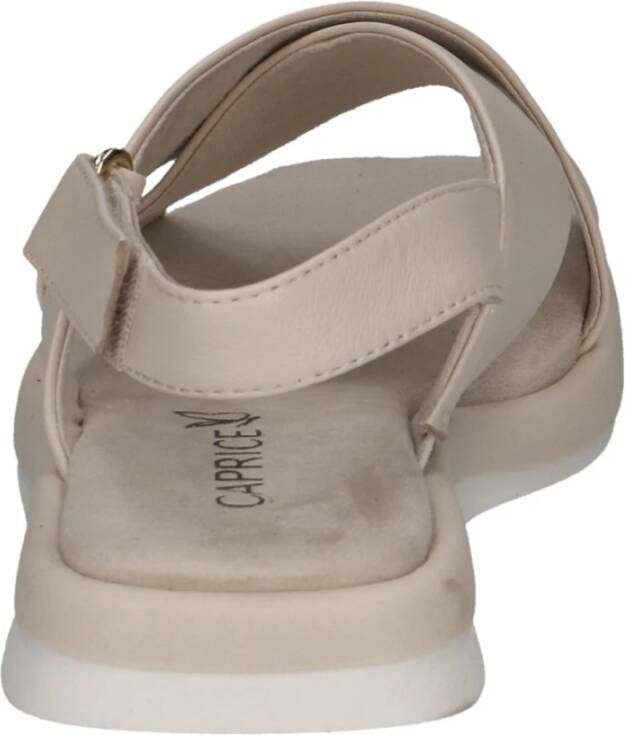 Caprice Beige Casual Open Platte Sandalen Beige Dames