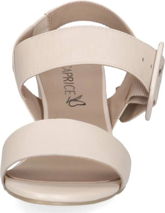 Caprice Beige Casual Open Platte Sandalen Beige Dames