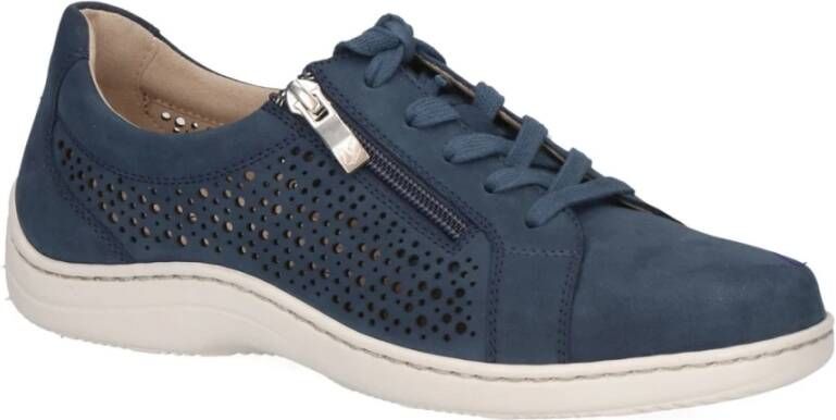 Caprice Blauwe Ocean Nubuc Sneakers Vrouwen Blue Dames