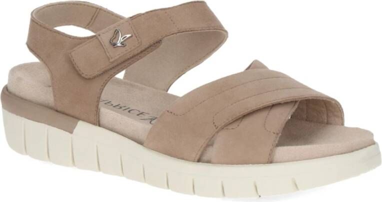 Caprice Bruin Suède Casual Open Sandalen Brown Dames