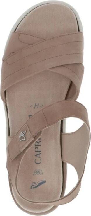 Caprice Bruin Suède Casual Open Sandalen Brown Dames