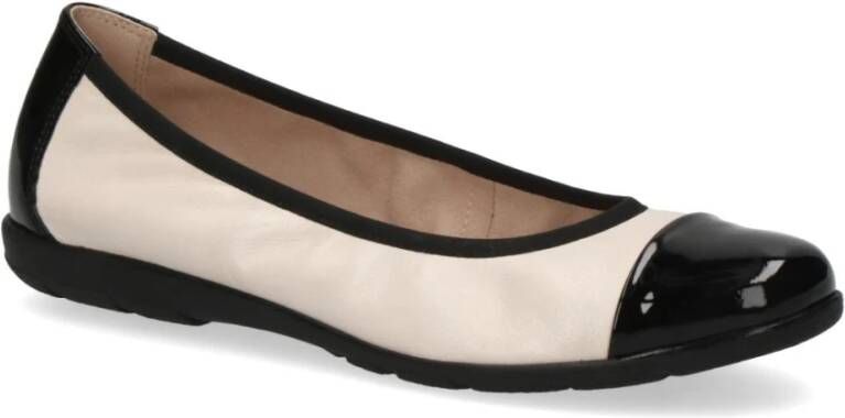 Caprice Cream Casual Ballerina Flats Beige Dames