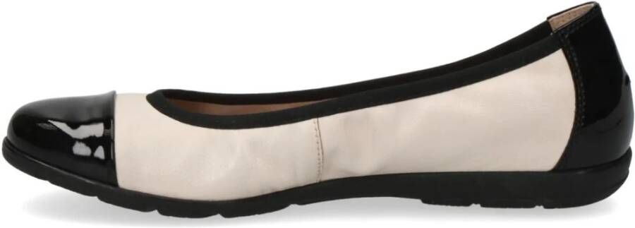 Caprice Cream Casual Ballerina Flats Beige Dames