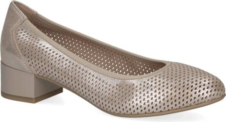 Caprice Elegante Metallic Gesloten Formele Schoenen Beige Dames