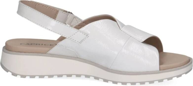 Caprice Witte Casual Open Platte Sandalen White Dames