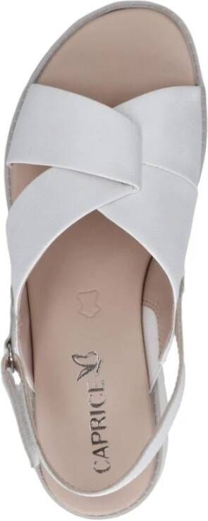 Caprice Witte Casual Open Platte Sandalen White Dames