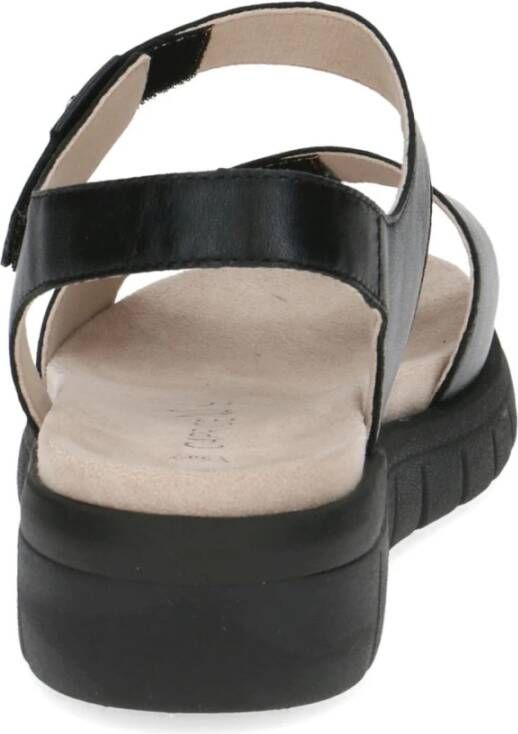 Caprice Zwarte Casual Open Platte Sandalen Black Dames