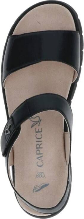 Caprice Zwarte Casual Open Platte Sandalen Black Dames