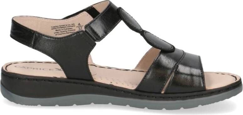 Caprice Zwarte Casual Open Platte Sandalen Black Dames