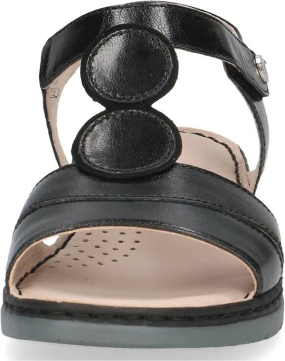 Caprice Zwarte Casual Open Platte Sandalen Black Dames