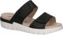 Caprice Zwarte Casual Open Platte Sandalen Black Dames - Thumbnail 3