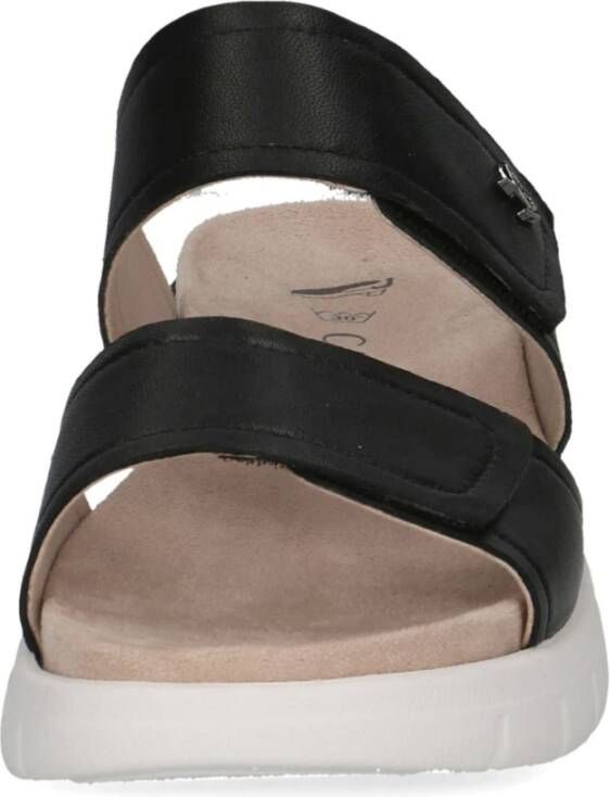 Caprice Zwarte Casual Open Platte Sandalen Black Dames