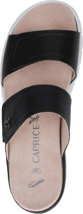 Caprice Zwarte Casual Open Platte Sandalen Black Dames