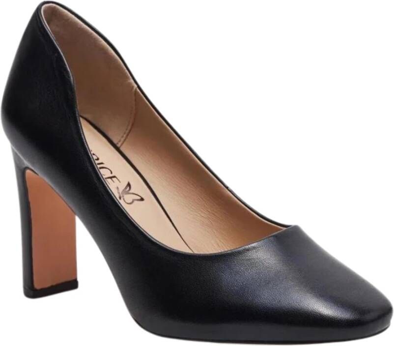 Caprice Zwarte leren platte schoenen Black Dames