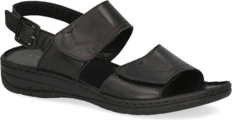 Caprice Zwarte Nappa Casual Open Sandalen Black Dames