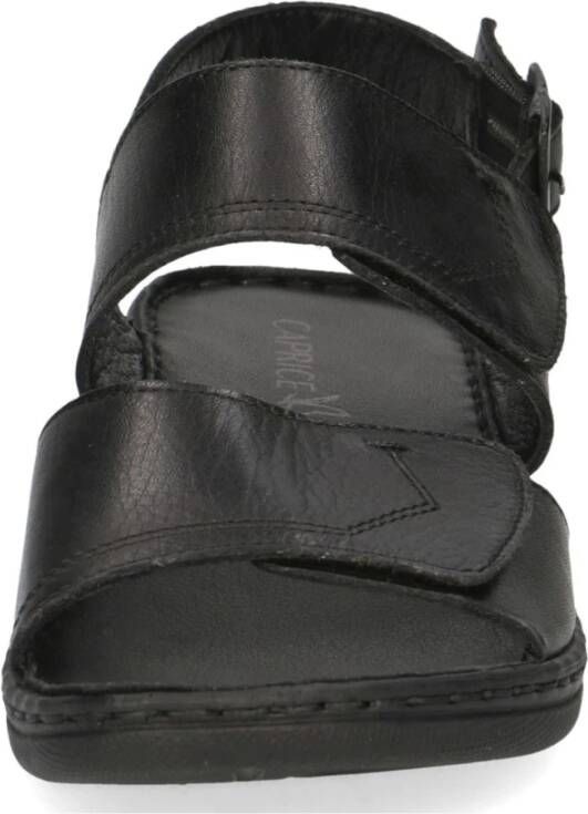 Caprice Zwarte Nappa Casual Open Sandalen Black Dames