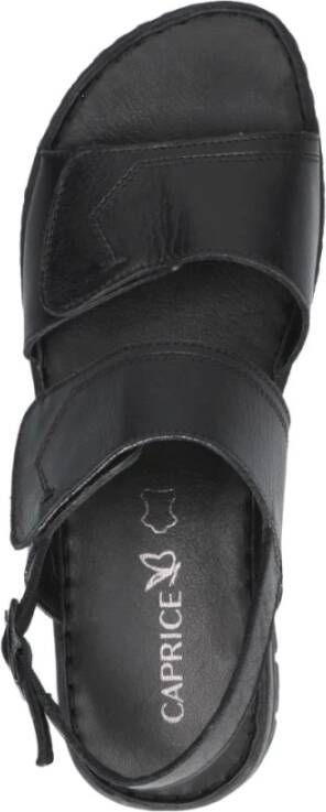 Caprice Zwarte Nappa Casual Open Sandalen Black Dames