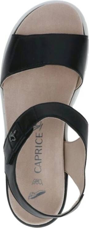 Caprice Zwarte Nappa Casual Open Sandalen Black Dames