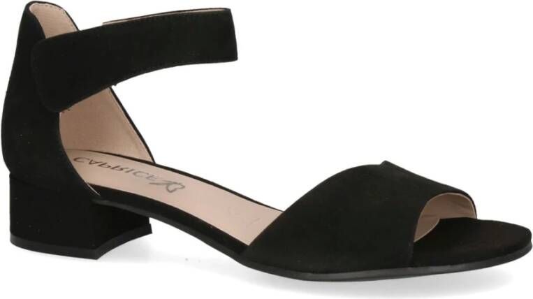 Caprice Zwarte Suède Casual Open Sandalen Black Dames