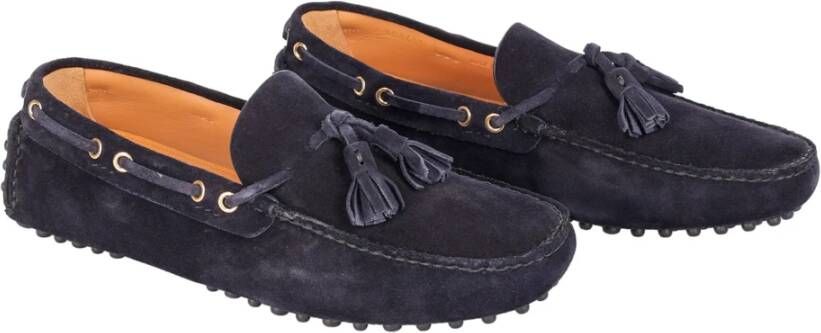 Car Shoe Chamois Leren Loafers Blue Heren