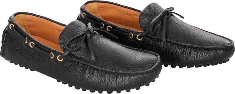 Car Shoe Leren Loafers voor Warm Weer Black Heren