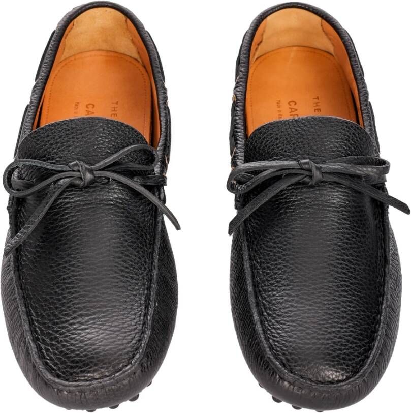 Car Shoe Leren Loafers voor Warm Weer Black Heren