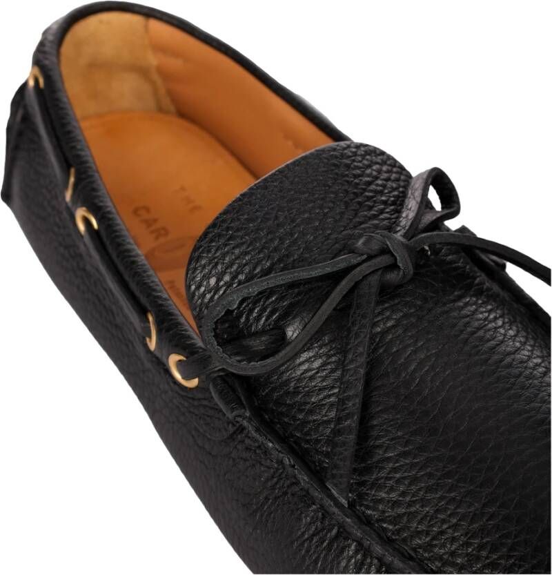 Car Shoe Leren Loafers voor Warm Weer Black Heren