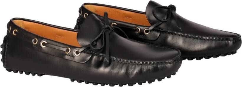 Car Shoe Leren Loafers voor Warm Weer Black Heren