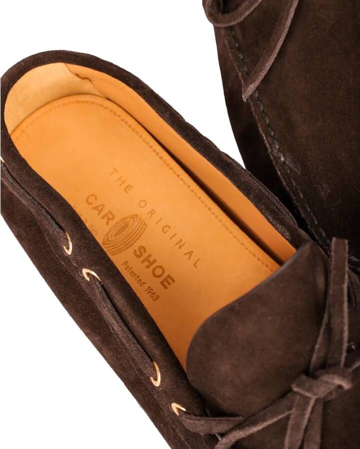 Car Shoe Leren Loafers voor Warm Weer Brown Heren