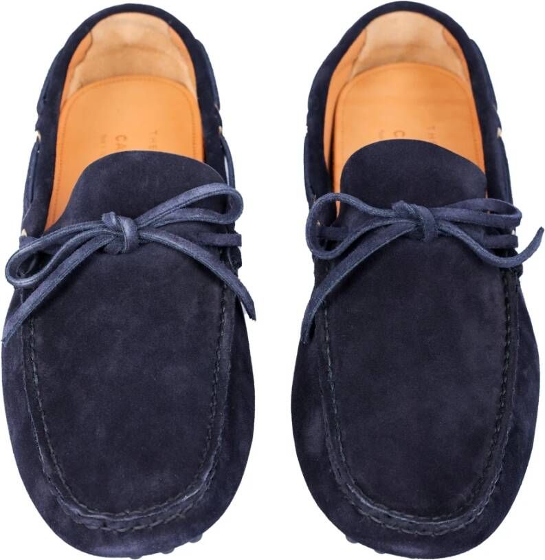 Car Shoe Leren Mocassins Blue Heren