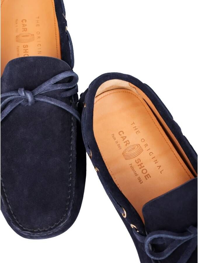 Car Shoe Leren Mocassins Blue Heren