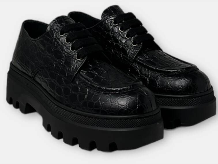 Car Shoe Veterschoenen Black Dames