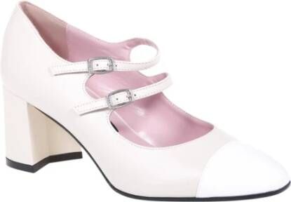 Carel Beige Cherry Pump met Witte Glans White Dames