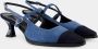 Carel Blauwe Katoenen Pumps met Enkelband Blue Dames - Thumbnail 2