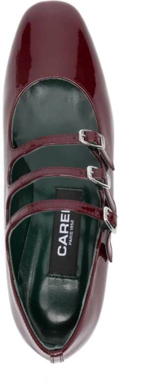 Carel Bordeaux platte schoenen met zijgesp Red Dames