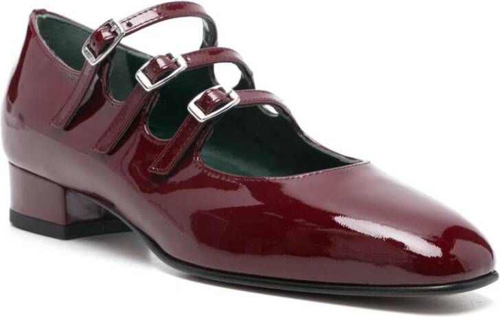 Carel Bordeaux platte schoenen met zijgesp Red Dames