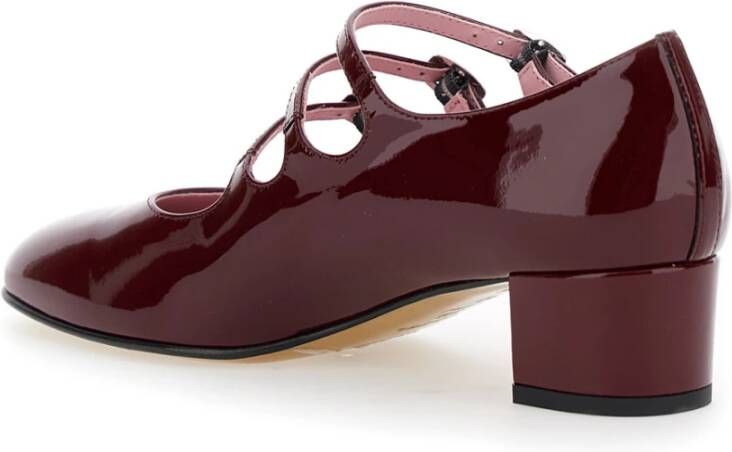 Carel Burgundy Patent Hak Schoenen Red Dames