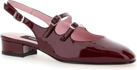 Carel Burgundy Patent Hak Schoenen Red Dames