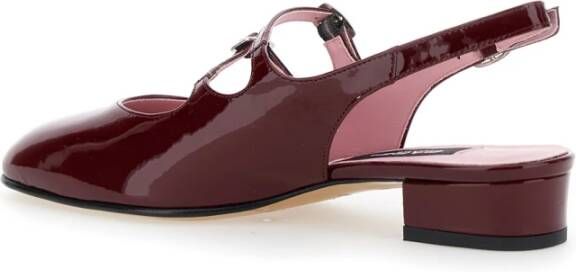 Carel Burgundy Patent Hak Schoenen Red Dames