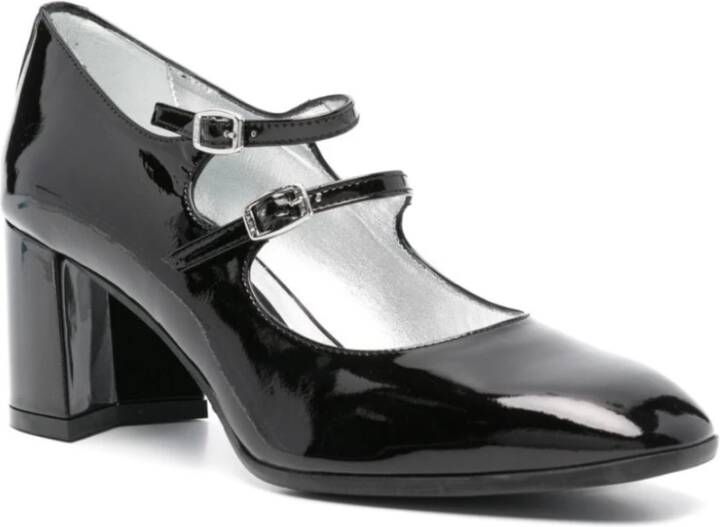 Carel Handgemaakte Zwarte Platte Schoenen met Leren Zool Black Dames