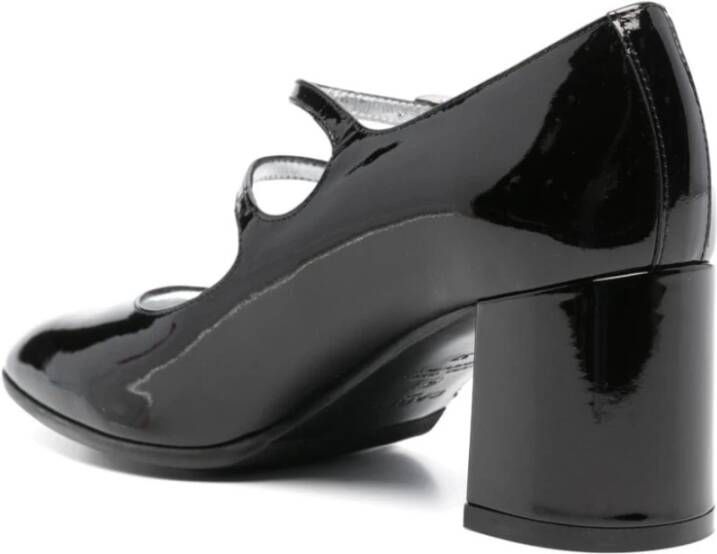 Carel Handgemaakte Zwarte Platte Schoenen met Leren Zool Black Dames